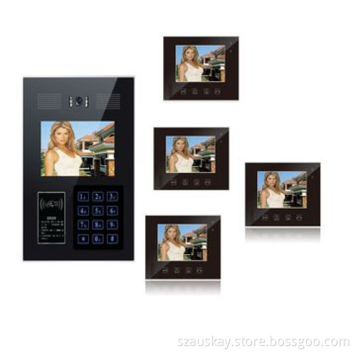 Video door phone for multiple family, outdoor camera and 7-inch TFT indoor monitor, high resolution